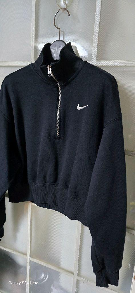 여.M-L) 나이키 여성 긴팔티, 하프짚 크롭 스웻셔츠 / 트레이닝 헬스 다이어트--8