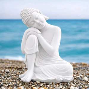 힐링 동자스님 화이트 석고 방향제