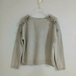 마인 레이스 장식 니트