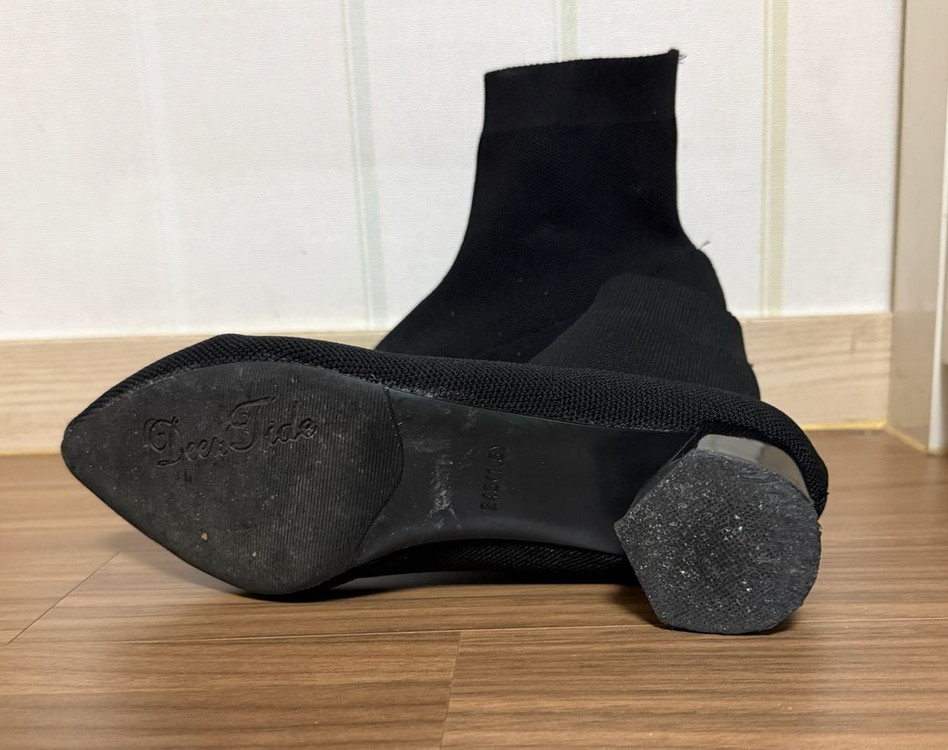 니트 앵클부츠 블랙(245mm)--3