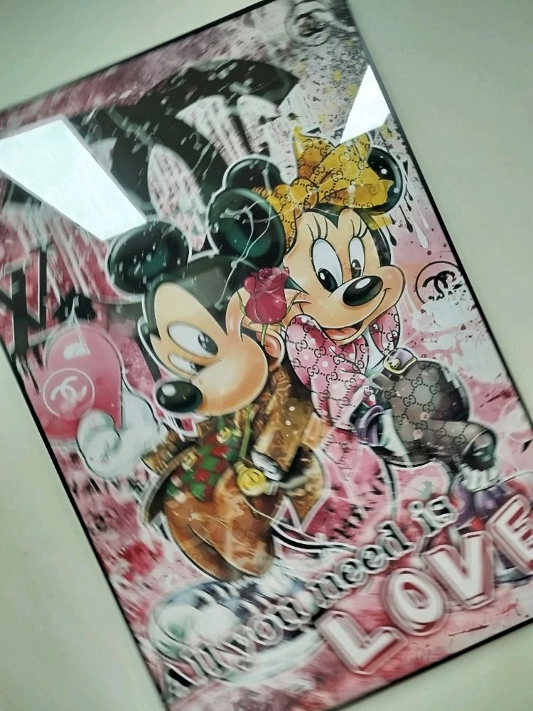 루이비통 미키마우스 미미 대형 그림 액자 팝아트 인테리어소품 인테리어액자 명품 유화 수채화 꽃그림 추상화 인물화 이미지