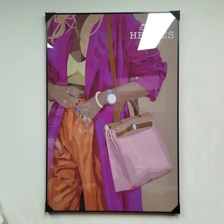 에르메스 가방든 여인 대형 그림 액자 팝아트 인테리어소품 인테리어액자 명품 유화 수채화 꽃그림 추상화 인물화 이미지
