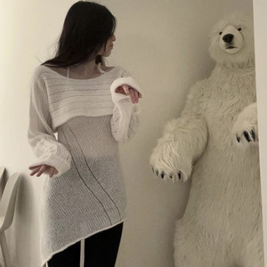 한소희 흰색 투피스 니트 사이즈프리