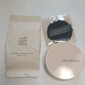 정샘물 스킨누더 커버레이어쿠션 본품+리필+새퍼프 페어라이트