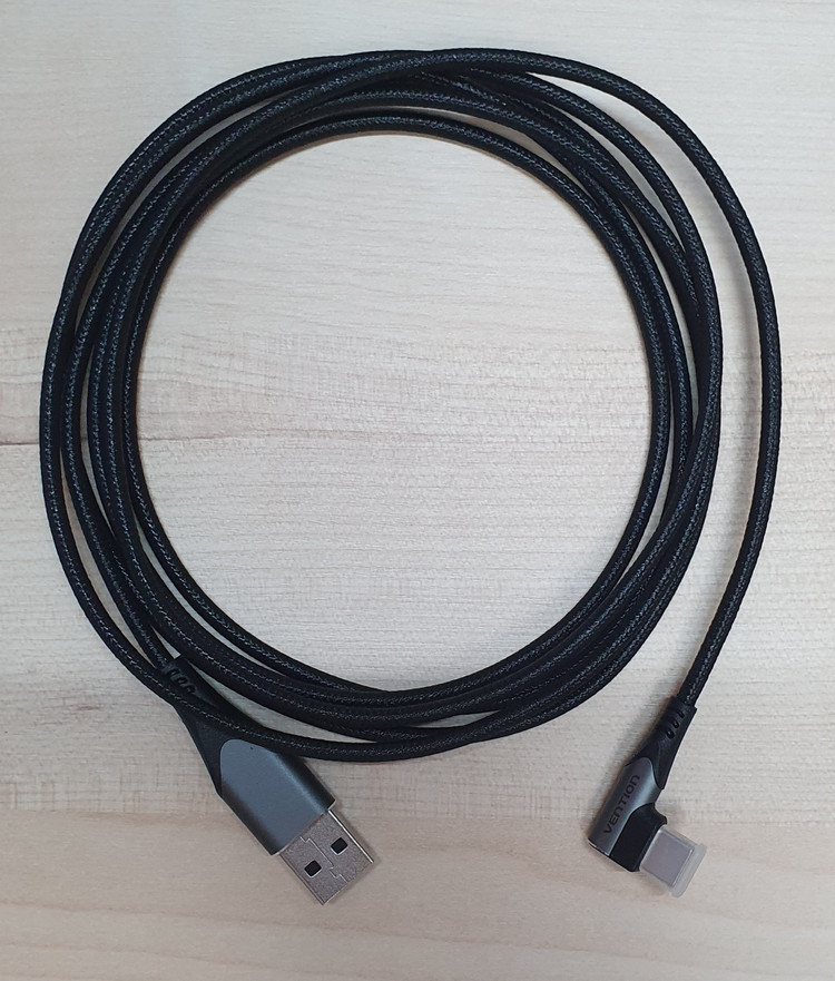 벤션 직조 고급형 90도 C타입 퀵차지 고속충전케이블 COE, 2m_7-2_47--1