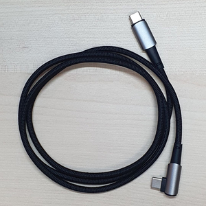 TOOCKI USB C to C 직조 슬리빙 케이블 90도 꺾임, 100W, LED, 1m_2-1_71 이미지