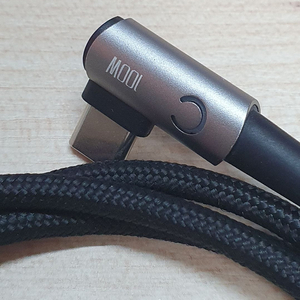 TOOCKI USB C to C 직조 슬리빙 케이블 90도 꺾임, 100W, LED, 1m_2-2_72