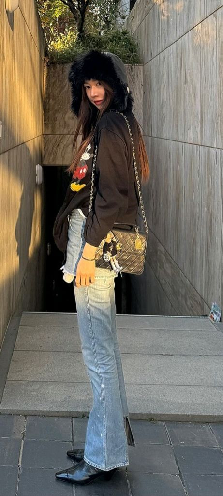 멜라밀라) 페이크퍼 트루퍼햇 (블랙/브라운)텍있는 새상품--4