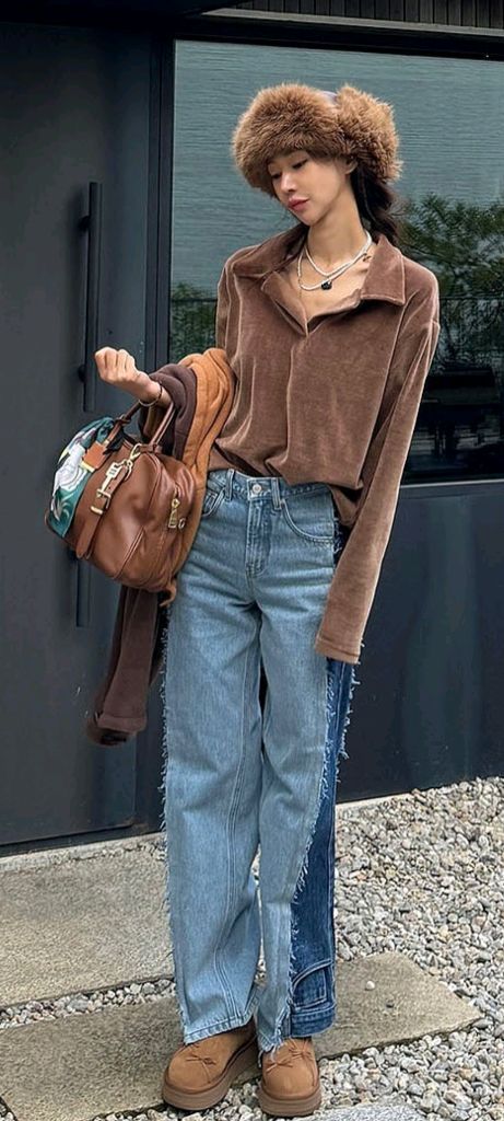 멜라밀라) 페이크퍼 트루퍼햇 (블랙/브라운)텍있는 새상품--8