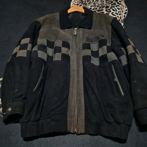 [정품] Reox 스웨이드 패치워크 레더 봄버 자켓 Xl
