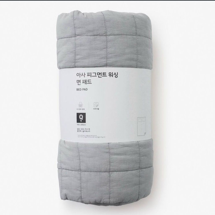 JAJU 퀸사이즈 아사 피그먼트 워싱 순면패드 Q--1