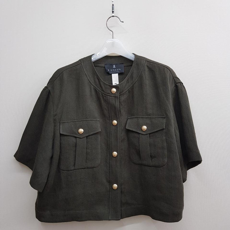 한섬 랑방 2023 린넨 크롭 자켓 88-98-165사이즈 이미지