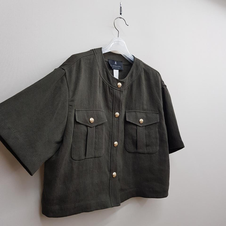 한섬 랑방 2023 린넨 크롭 자켓 88-98-165사이즈 이미지