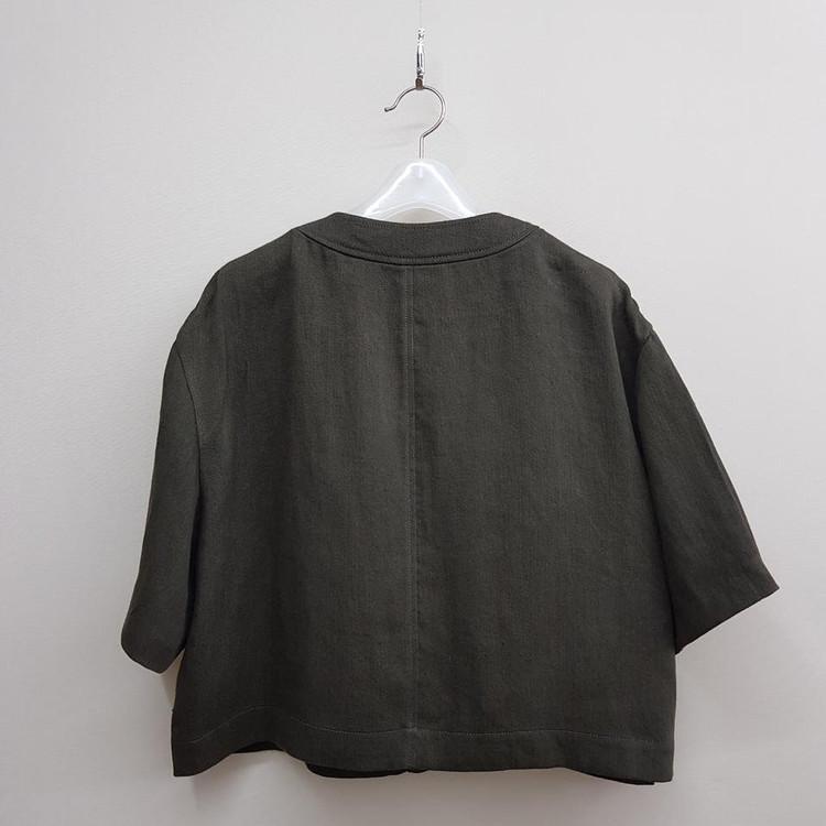 한섬 랑방 2023 린넨 크롭 자켓 88-98-165사이즈 이미지