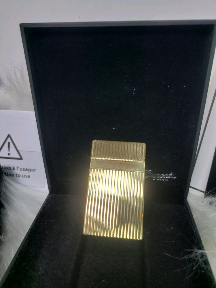 [풀구성] 듀퐁라이터 라인2 신형 ca16827 스트라이프 금장 쌍불 듀퐁 라이타--1