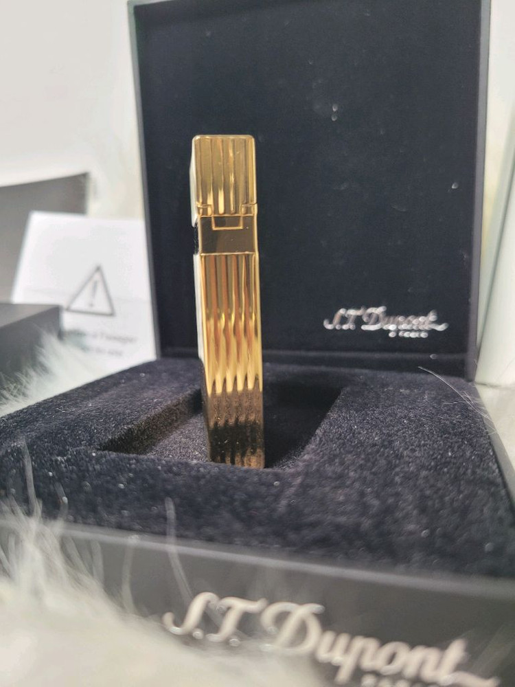 [풀구성] 듀퐁라이터 라인2 신형 ca16827 스트라이프 금장 쌍불 듀퐁 라이타--4