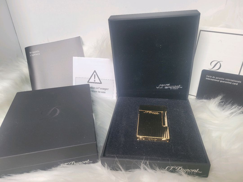 [풀구성] 듀퐁라이터 라인2 신형 ca16827 스트라이프 금장 쌍불 듀퐁 라이타--5