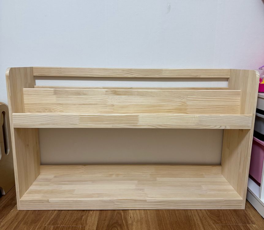 원목 선반형 전면 책장 (주문제작 새제품)--4