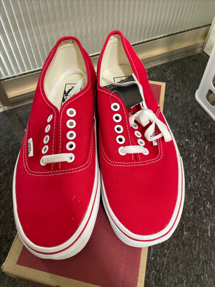 (245)반스 어센틱 레드 스니커즈--1