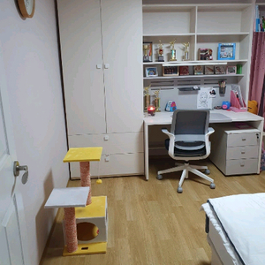 키즈 수납장 책상 침대 세트 이미지