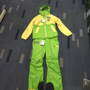 아이스버블 주니어 스키복세트 120 그린/아이보리