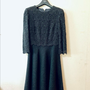 레니본 블랙레이스 원피스