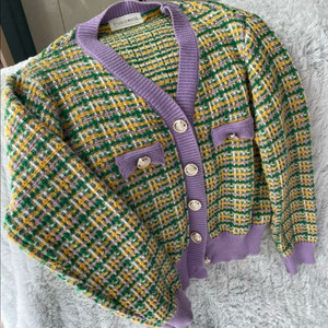 트위드 가디건 퍼플 F