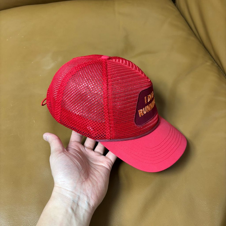 알렉스 조노 아이 디그 러닝 레드 메쉬 트러커 햇 레드--3