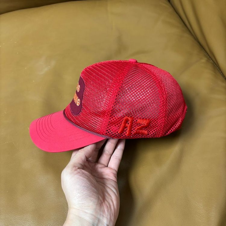 알렉스 조노 아이 디그 러닝 레드 메쉬 트러커 햇 레드--4