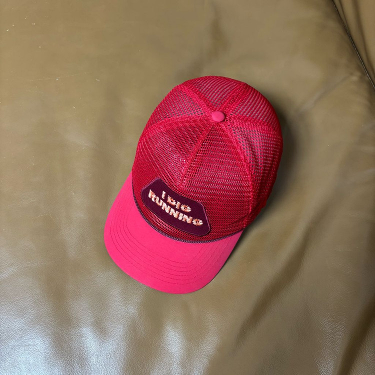 알렉스 조노 아이 디그 러닝 레드 메쉬 트러커 햇 레드--5