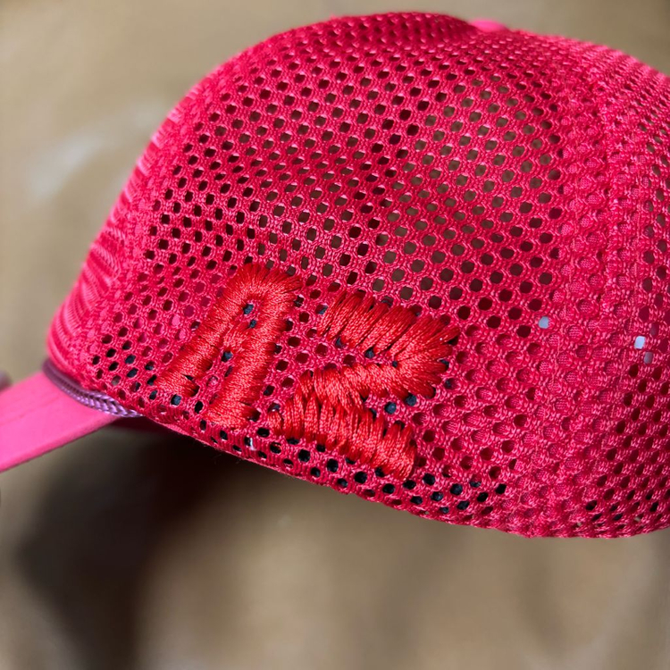 알렉스 조노 아이 디그 러닝 레드 메쉬 트러커 햇 레드--8