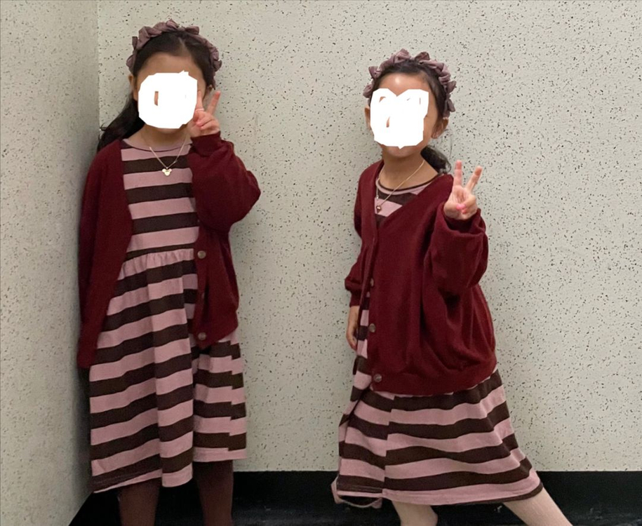 쌍둥이 원피스 5-6세--2