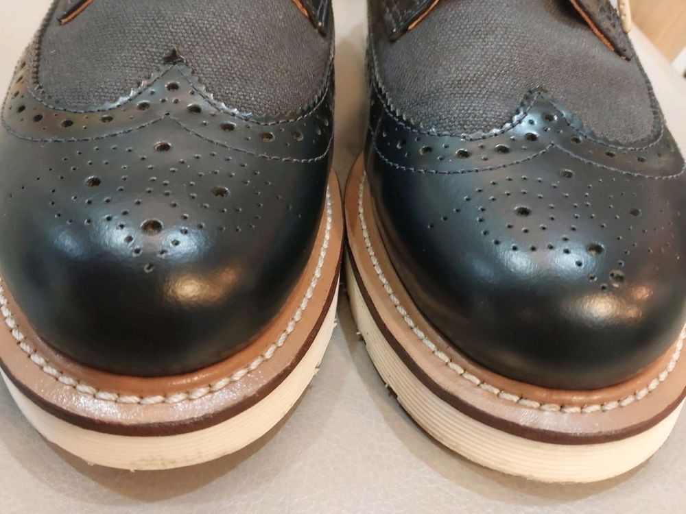 닥터마틴 알프레드 네이비 옥스포드 윙팁 더비 구두 250mm 남성--7