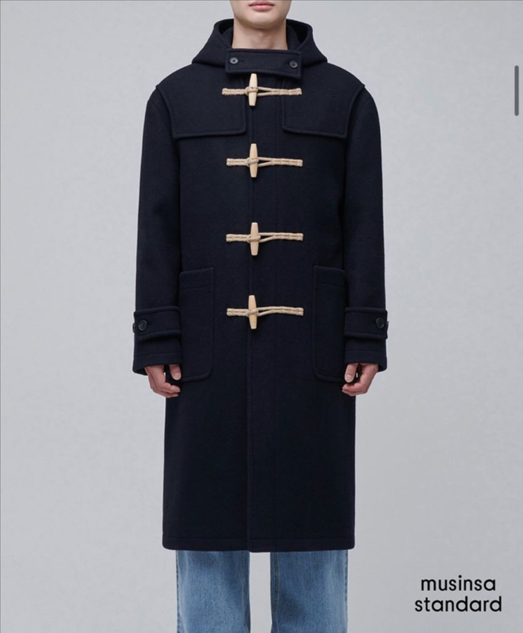 무신사 스탠다드 캐시미어 블렌드 오버사이즈 더플 코트 네이비 L--1