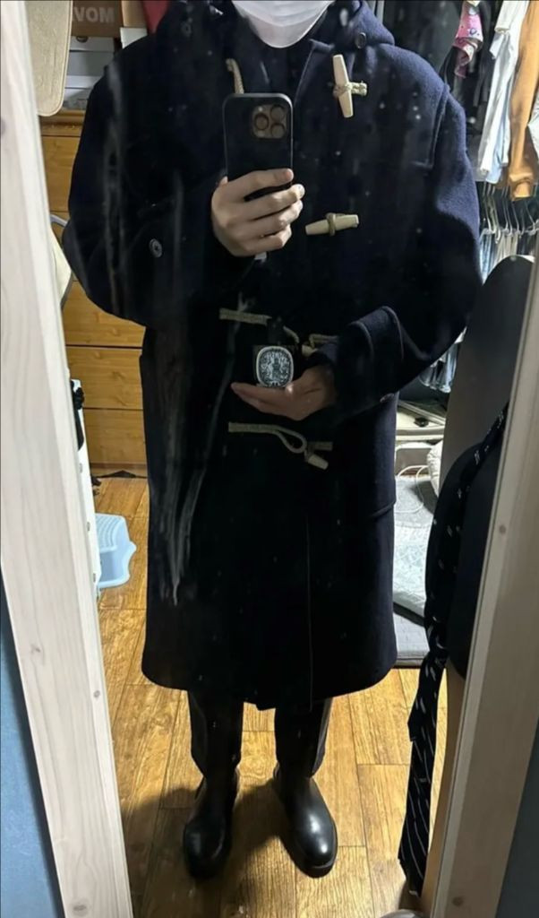 무신사 스탠다드 캐시미어 블렌드 오버사이즈 더플 코트 네이비 L--7