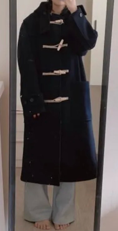 무신사 스탠다드 캐시미어 블렌드 오버사이즈 더플 코트 네이비 L--8