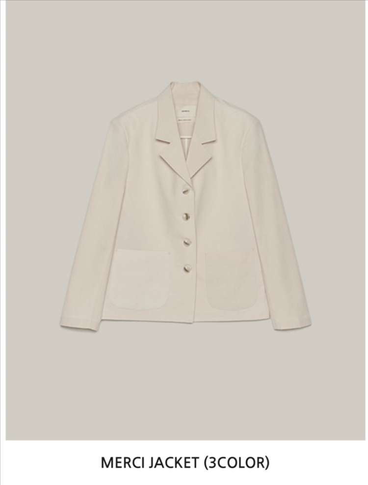 바이미나 에디토리얼비 메르시자켓 아이보리 /bymina editorial b 아이보리자켓 프리사이즈 택포--2