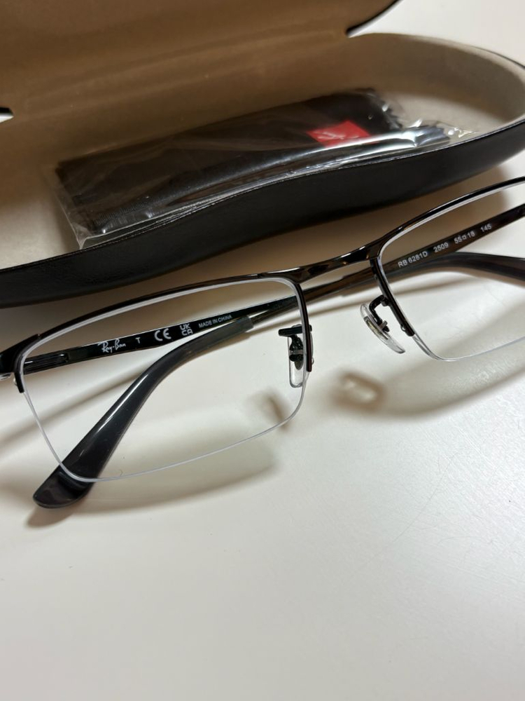 레이벤 RB6281D 2509 블랙 반무테 안경--1