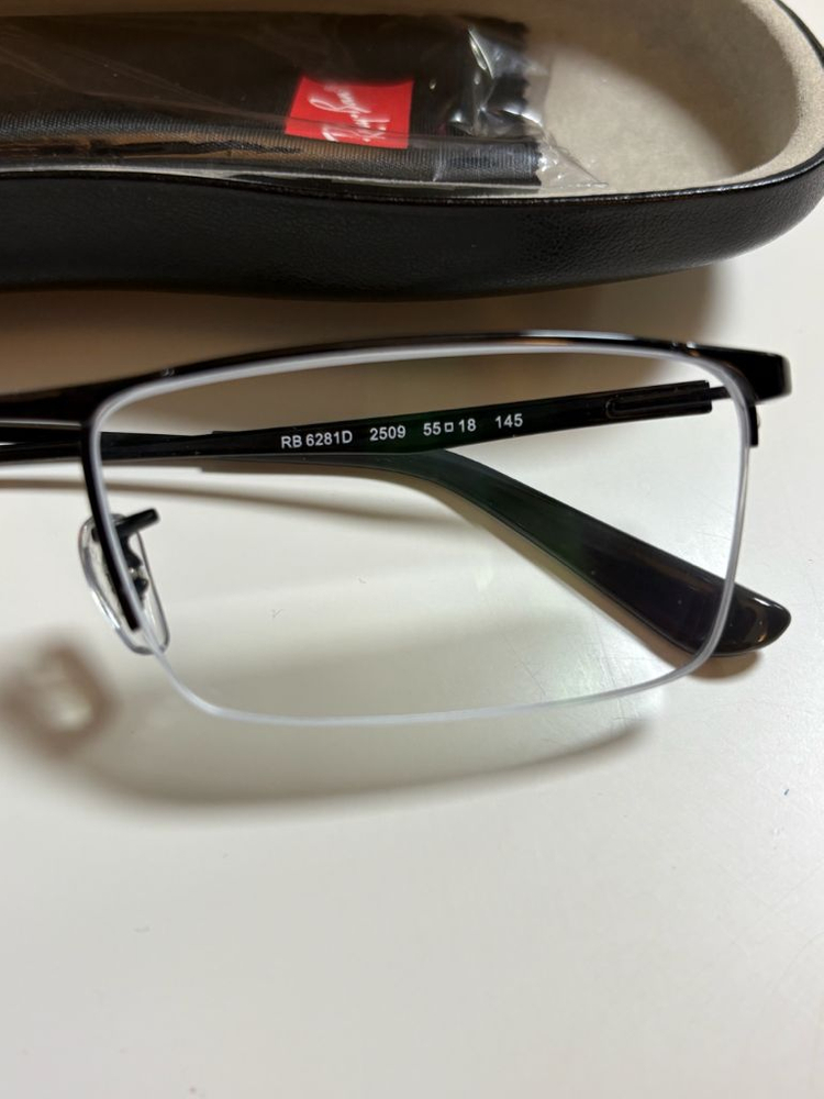 레이벤 RB6281D 2509 블랙 반무테 안경--2