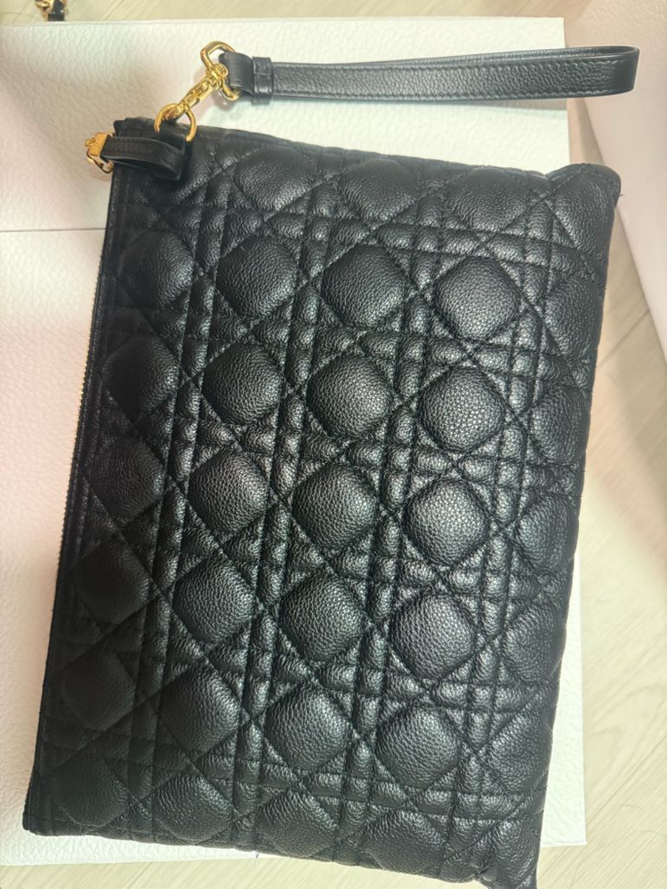 디올 카로 클러치백 라지 블랙--2