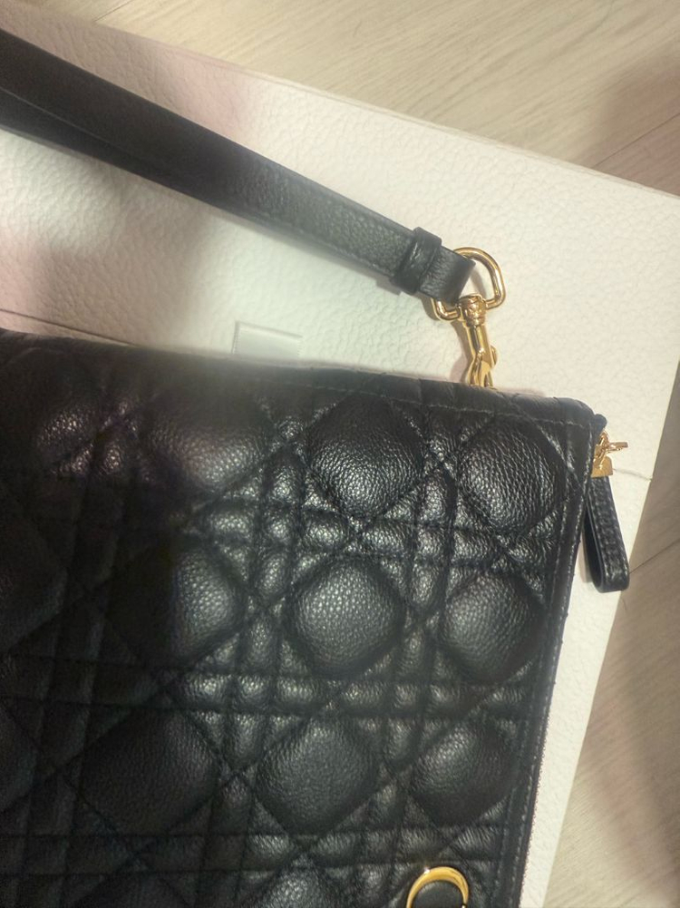 디올 카로 클러치백 라지 블랙--4