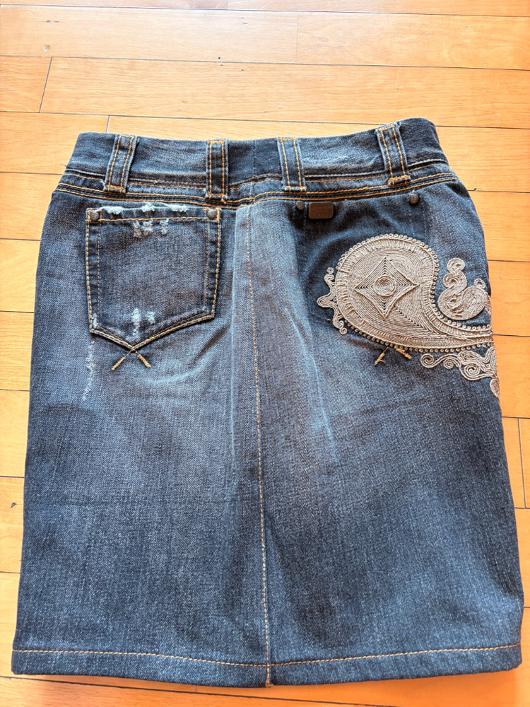 에르마노 설비노 그레이 데님 스커트--1