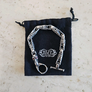 BILL WALL LEATHER(BWL) B577 U-joint 그래피티 링크, 행운의 해골링크 은팔찌