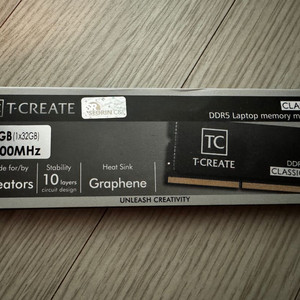(A+풀박)노트북 램 성능 1위 서린 팀그룹 T-CREATE DDR5 32GB 5600 CL46 노트북 램 팝니다 이미지