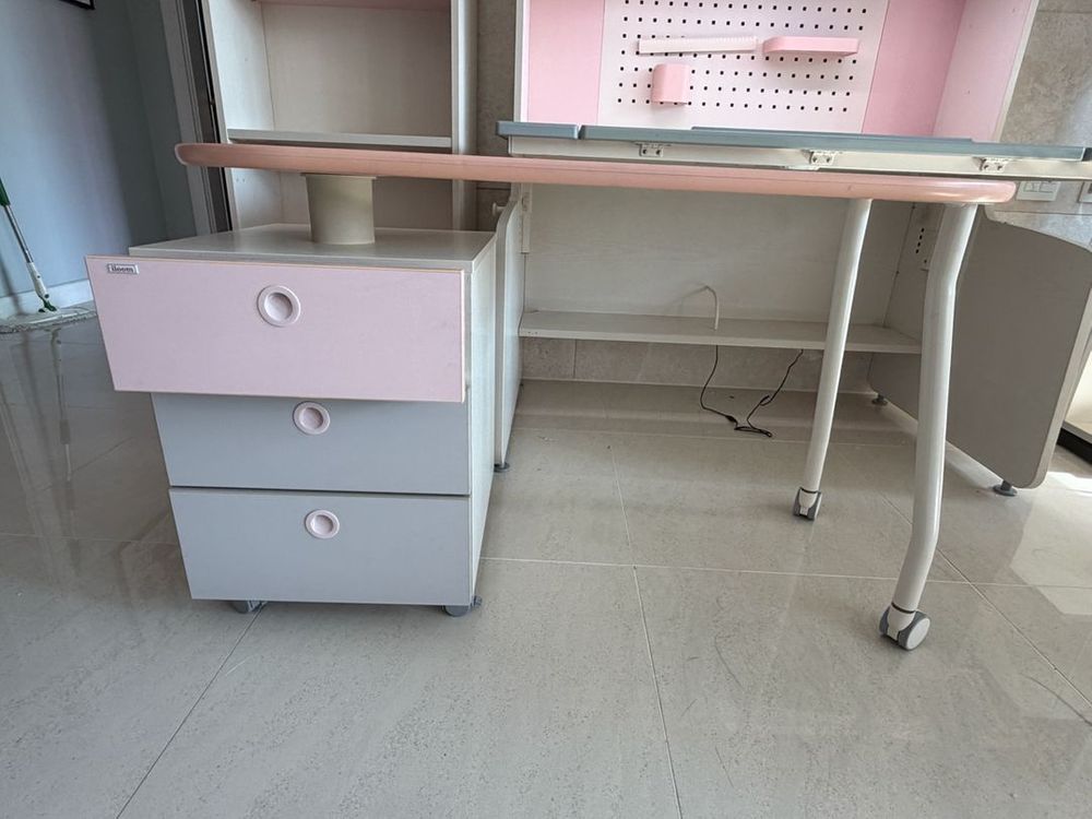 키즈 학습책상 수납장 세트--4