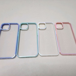 (새상품)아이폰15 14 13 프로 맥스 컬러테두리 범퍼 투명 케이스