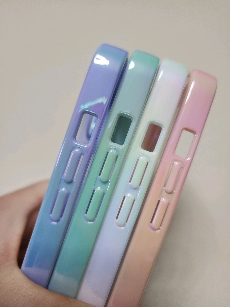 (새상품)아이폰15 14 13 프로 맥스 컬러테두리 범퍼 투명 케이스--1