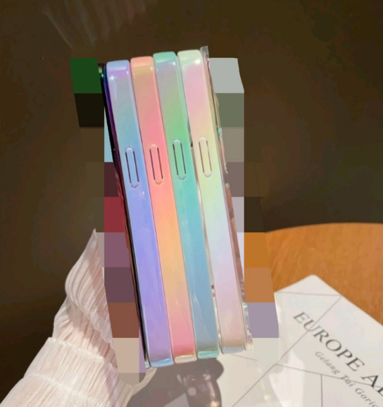 (새상품)아이폰15 14 13 프로 맥스 컬러테두리 범퍼 투명 케이스--5