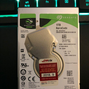 [S급/사용52시간] 씨게이트 BarraCuda 1TB 2.5 (ST1000LM048)