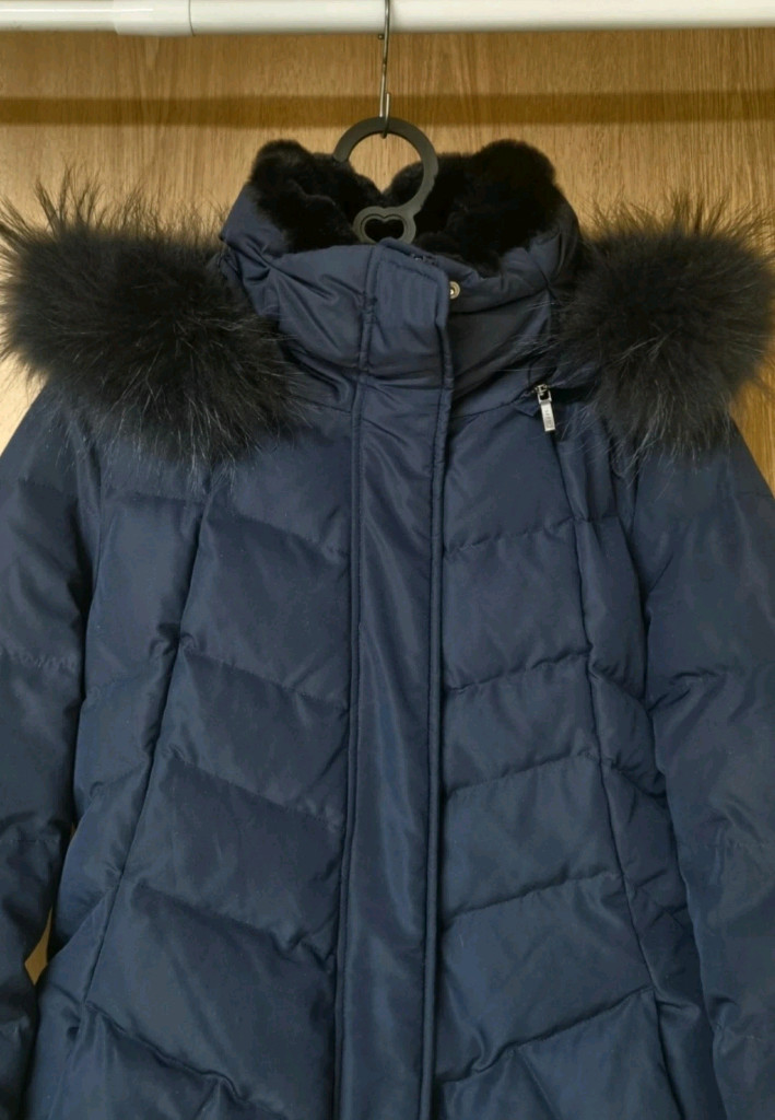 이사베이 여성 라쿤털후드 토끼퍼 패딩 다운점퍼 자켓 55사이즈 이미지